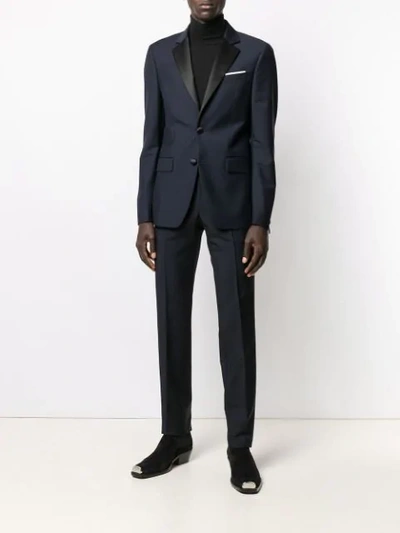 Shop Givenchy Contrasting Panel Two Piece Suit In Blue