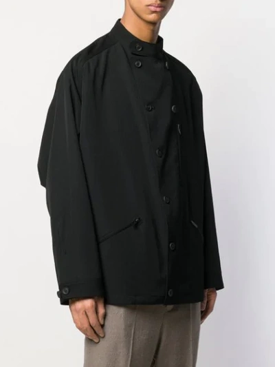 Shop Yohji Yamamoto Double-breasted Military Jacket In Black