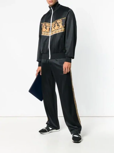 Shop Versace Baroque Print Track Pants In Black