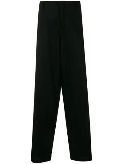 Shop Yohji Yamamoto Wide Leg Trousers - Black