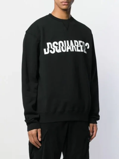 Shop Dsquared2 Broken Logo Print Sweatshirt In Black