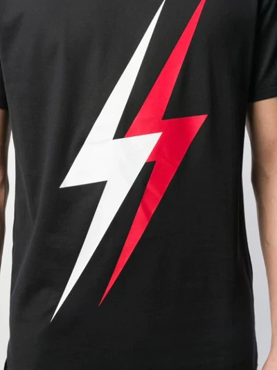 Shop Neil Barrett Thunder Bold Print T-shirt In Black