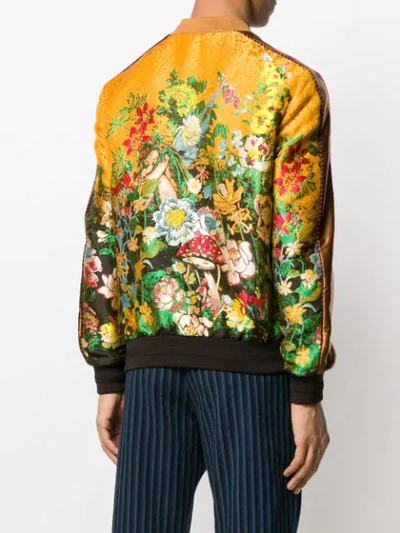 Shop Etro Floral Bomber Jacket In Gold
