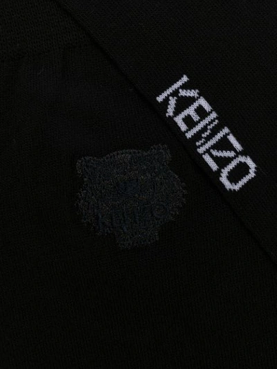 Shop Kenzo Embroidered Tiger Socks In Black