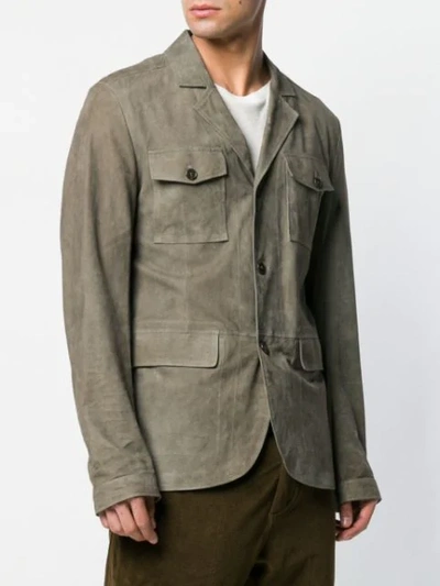 Shop Desa 1972 Fitted Button Jacket In Green