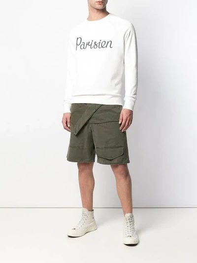 Shop Maison Kitsuné Parisien Sweatshirt In White