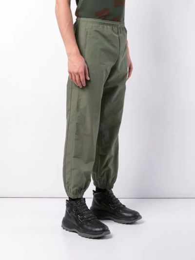 Shop Off-white Side Logo Patch Trousers - Green