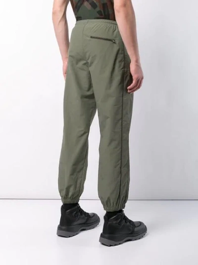 Shop Off-white Side Logo Patch Trousers - Green