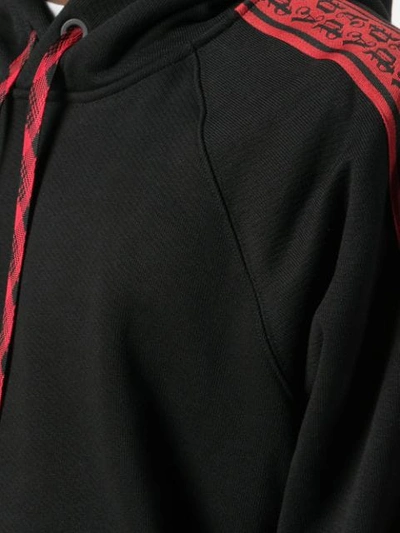 Shop Palm Angels Logo Tape Hoodie In Red