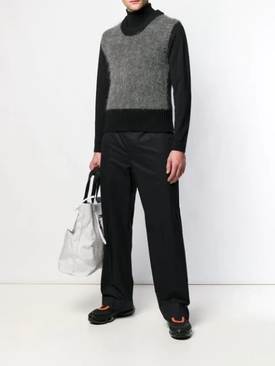 Shop Maison Margiela Colour Block Sleeveless Sweater In Black