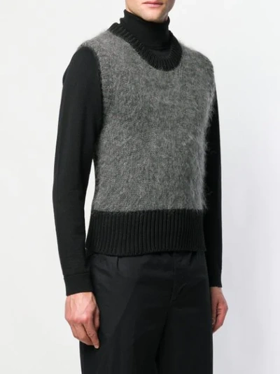 Shop Maison Margiela Colour Block Sleeveless Sweater In Black