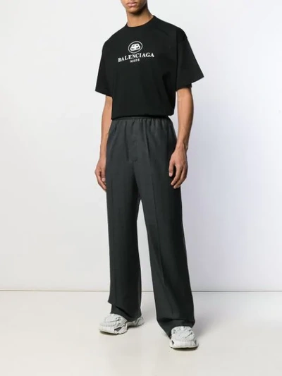Shop Balenciaga New Bb Mode Regular T-shirt In Black