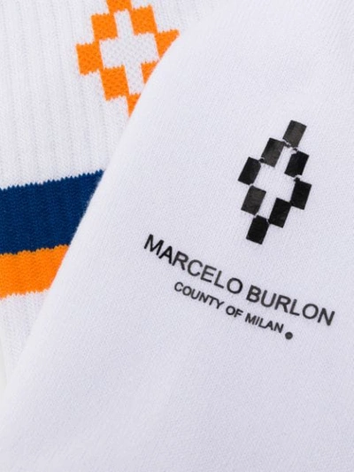 Shop Marcelo Burlon County Of Milan Logo Socks In White