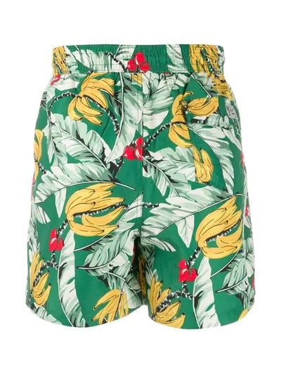 Shop Polo Ralph Lauren Traveler Leaf Print Swim Shorts In Green