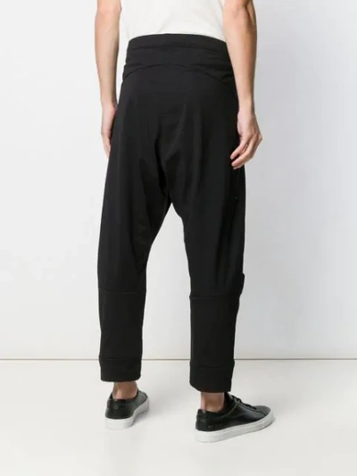 Shop Attachment Dropped Crotch Track Pants In Black