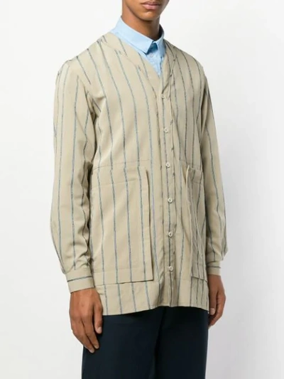Shop Henrik Vibskov Striped Shirt Jacket In Neutrals