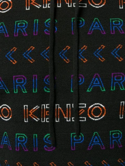 Shop Kenzo Logo Print Hoodie In Black