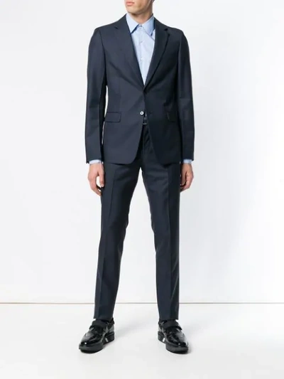 Shop Prada Tailored Two Piece Suit In Blue