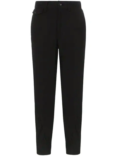 Shop Issey Miyake Twist Seam Cotton Cropped Trousers In Black