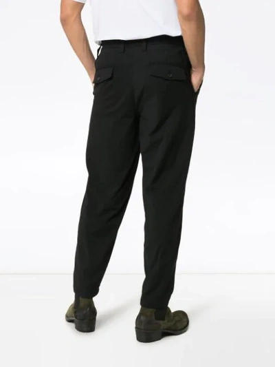 Shop Issey Miyake Twist Seam Cotton Cropped Trousers In Black