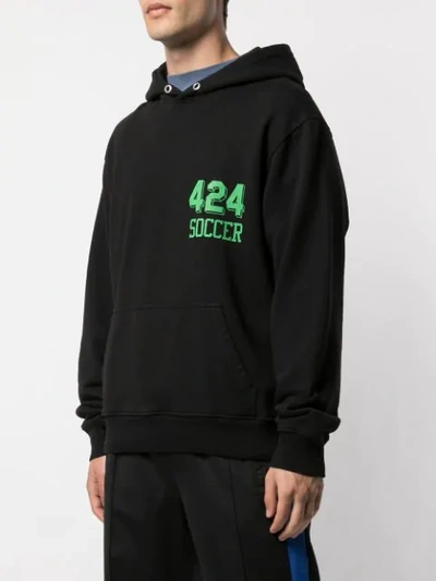 Shop 424 Logo Hoodie In Black