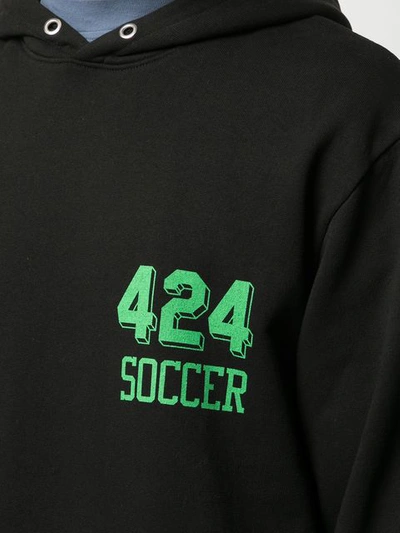 Shop 424 Logo Hoodie In Black