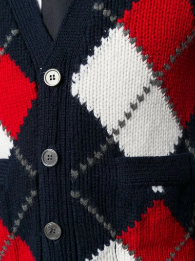 Shop Thom Browne Cardigan Mit Argyle-muster - Blau In Blue