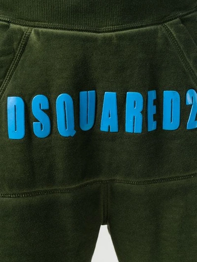 Shop Dsquared2 Logo Track Shorts In Green