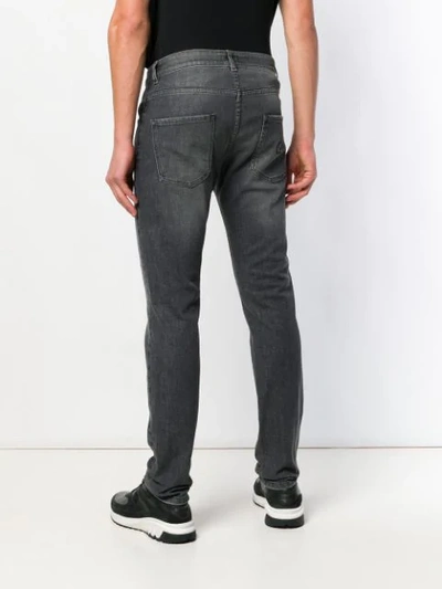 Shop Philipp Plein Distressed Slim-fit Jeans In 10rm Rocky Mountains