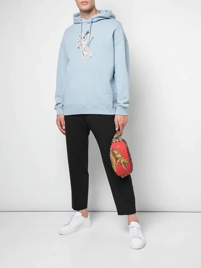 Shop Givenchy Angel Print Hoodie In Blue