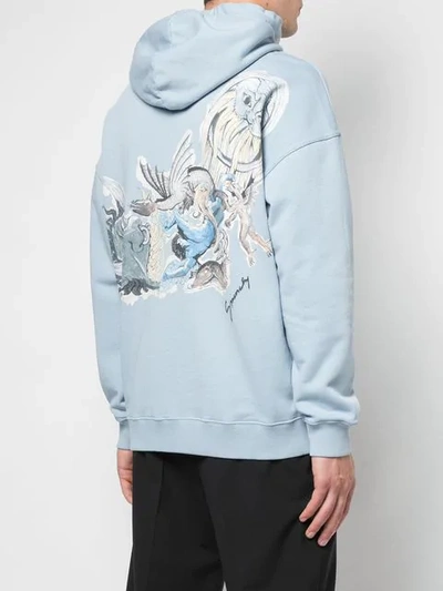 Shop Givenchy Angel Print Hoodie In Blue