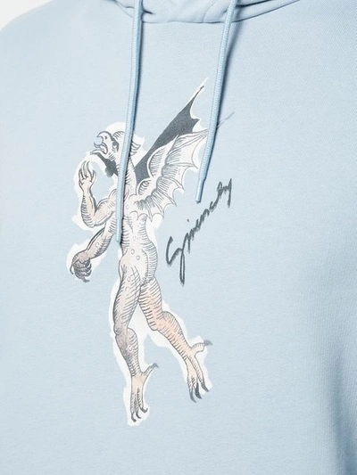 Shop Givenchy Angel Print Hoodie In Blue