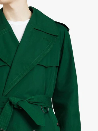 Shop Burberry Gabardine Trench Coat - Green