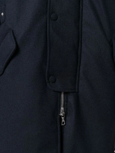 Shop Officine Generale Hooded Parka Coat In Blue