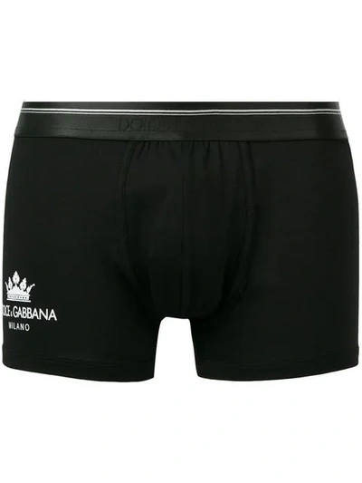 Shop Dolce & Gabbana Logo Boxers In Black