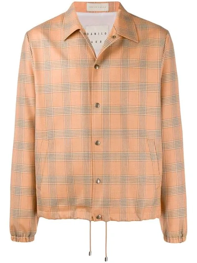 Shop Paura X Kappa Plaid Shirt Jacket In Orange