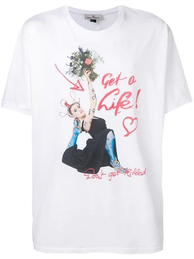Shop Vivienne Westwood 'don't Get Killed' T-shirt In White