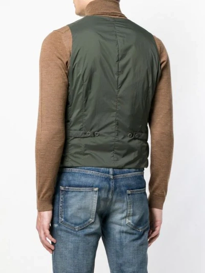 Shop Herno Padded Fitted Gilet In Green