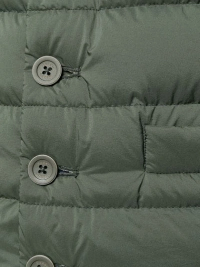 Herno Padded Fitted Gilet In Green