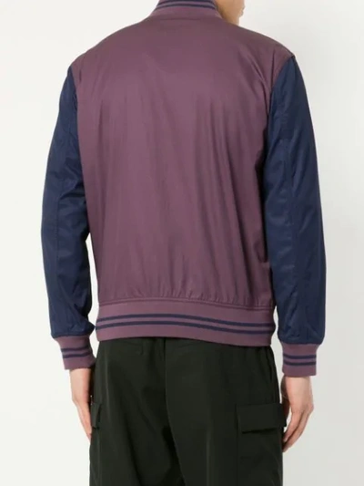 Shop Kent & Curwen Logo Bomber Jacket In Purple