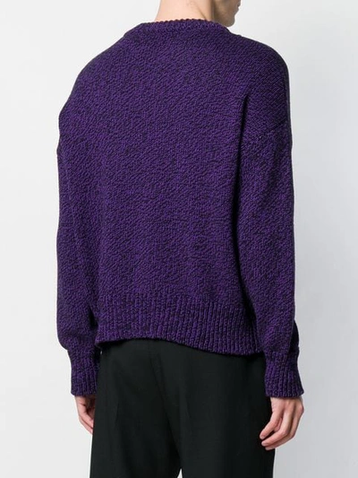 Shop Ami Alexandre Mattiussi Intarsia Knit Jumper In 034 Noir/violet