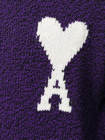Shop Ami Alexandre Mattiussi Intarsia Knit Jumper In 034 Noir/violet
