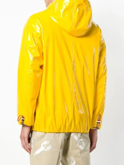 Shop Thom Browne Cropped Nylon Slicker Parka In Yellow