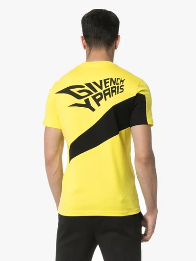 Shop Givenchy Front Stripe Print T-shirt - Yellow