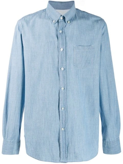 Shop Officine Generale Antime Chambray Shirt In Blue