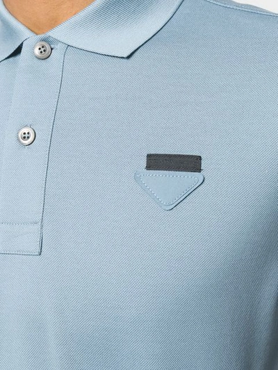 Shop Prada Chest Logo Polo Shirt In F0d30 Lake Blue