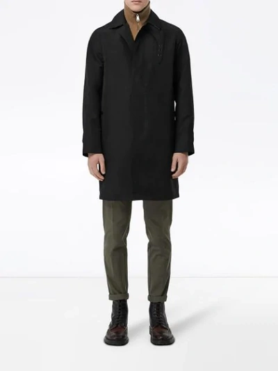 Shop Burberry Bonded Car Coat With Warmer In Black