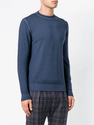 Shop Altea Round Neck Sweater In Blue