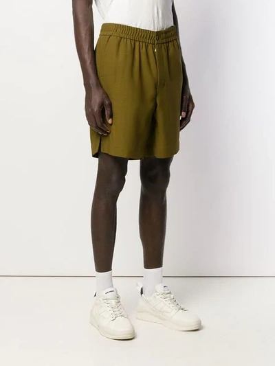 Shop Ami Alexandre Mattiussi Elasticized Waist Bermuda Shorts In Green