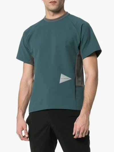 Shop And Wander Hybrid Contrast Panel Breathable T-shirt In Green